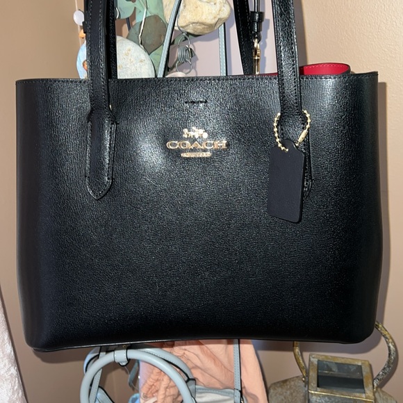 COACH 2-WAY BLACK REVERSIBLE CROSSBODY- TOTE PRISTINE - Picture 1 of 17
